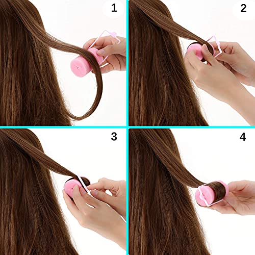 52 Pieza Rizador de Esponja, Rulos de Pelo Herramienta, Rodillos de Cabello Suave Profesionales, Adecuado para Diseño de Cabello Rizado, para Peinado de Bricolaje(4 Estilos)