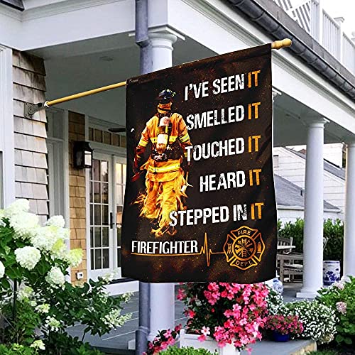635 Bandera De Jardín Lo He Visto, Lo He Olido, Lo He Pisado. Bandera De Bombero Banderas Decorativas Estacionales Premium Bandera Militar Poliéster Pancarta Al Aire Libre 68x94cm