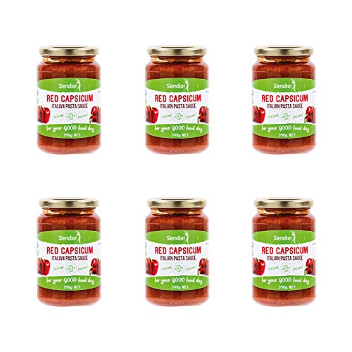 6x Slendier Salsa italiana orgánica de pimiento rojo 340g