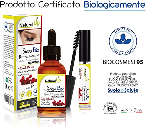 Aceite de Ricino 100% Puro y Natural | Crecimiento, Reestructuraciones, Protege | Pestañas, Cejas, Cuerpo, Cabello, Barba, Uñas | 30 ml | Made in Italy