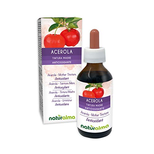 Acerola (Malpighia glabra) frutos Tintura Madre sin alcohol Naturalma | Rica en vitamina C | Extracto líquido gotas 100 ml | Complemento alimenticio | Vegano