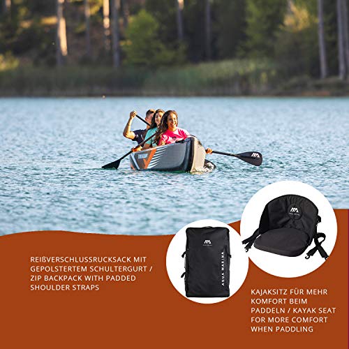 Aguamarina Kayak 1 Posto Tomahawk Air-375, Negro/Naranja, Uni