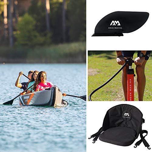 Aguamarina Kayak 1 Posto Tomahawk Air-375, Negro/Naranja, Uni