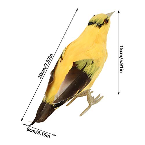 Aigid Pájaro de simulación, Ornamento de Animales emplumados Artificiales de jardín simulación Oriole pájaro Modelo Arte decoración al Aire Libre