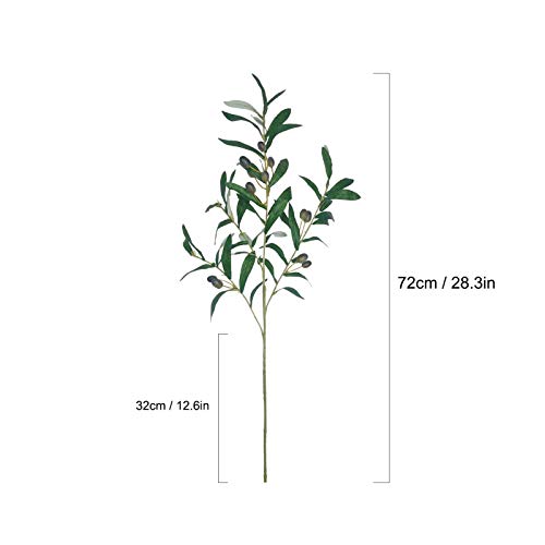 AIVORIUY 2 Piezas Hoja de Olivo Artificial, Ramas de Olivo Plantas Artificiales, Rama con Frutas Olivo Falsa Decoracion de Casa Hojas Falsas Ramas Frutas Plantas Verdes Hogar Accesorios de Fotografía