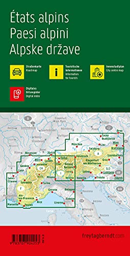 Alpenländer: Österreich, Slowenien, Italien, Schweiz, Frankreich / Alps: Austria, Slovenia, Italy, Switzerland, France- Road map 1:500 000 (Auto karte)