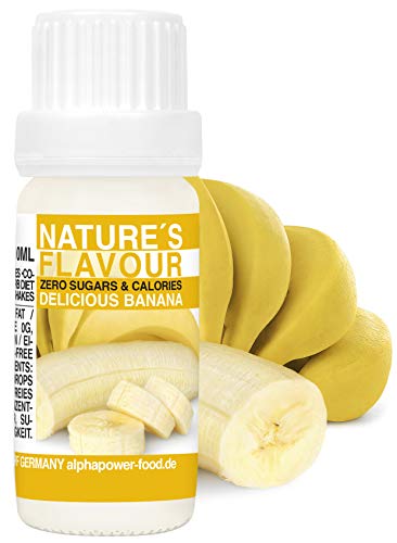 ALPHAPOWER FOOD Aromas alimentarios por repostería y bebidas I 10ml Vegano, Plátano 100% naturales con Sabor Premium I saborizante sin azucar - Flavdrops, Flavor Drops liquida