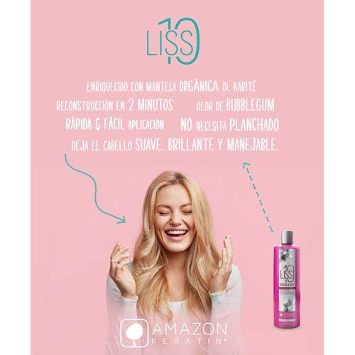 Amazon Keratin Amazon Liss 10 Chicle 118 ml, Único, Estándar