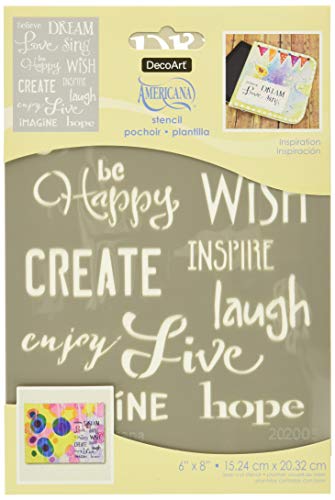 Americana Decor Inspiration Stencil, azul, 15 x 21 x 0,3 cm