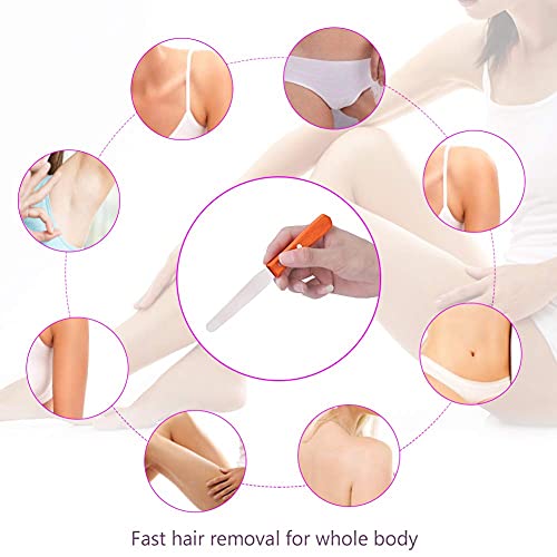 ANGGREK Espátulas para Depilación, Palitos Facial para Cera Depilatoria Profesional Depresores Reutilizable de Metal Mango de Madera Palo Artesanal para depilación Corporal/Crema para Pasteles