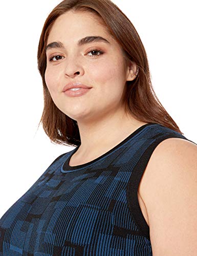 Anne Klein Plus Sweater Tank Dress Vestido, Anne Black/Juniper, 1X Más para Mujer