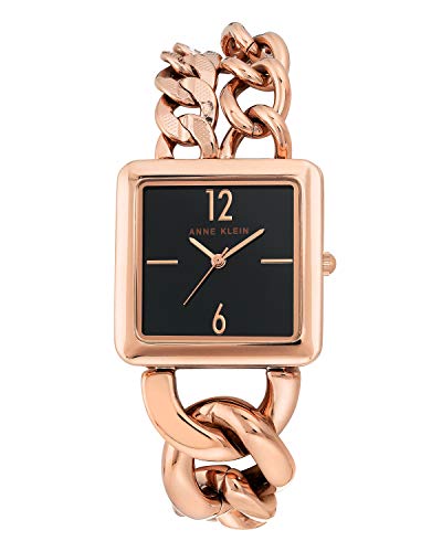 Anne Klein Women's Chain and Leather Strap Watch, AK/3804
