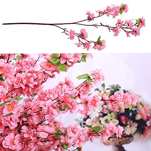 Árboles de Flor de Melocotón Artificial Árbol de Flor de Cerezo Artificial, Flor de Seda Flor de Sakura Falsa Interior Exterior Oficina,1.5×1m