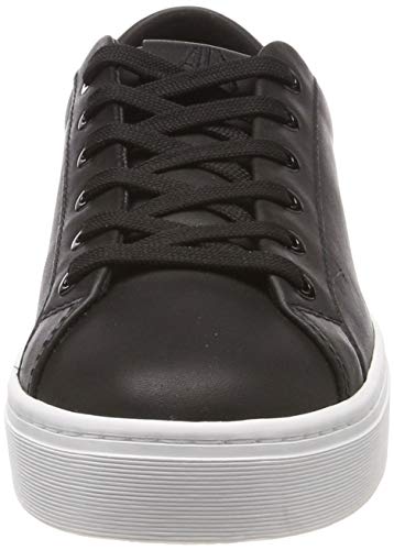 Armani Exchange Cow Leather Lace Up Sneaker, Zapatillas Mujer, Negro (Black + White A120), 38 EU