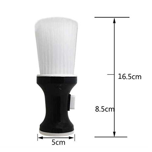 Artibetter Cepillo de peluquero para el cuello plumero de forma plana cepillo de corte de pelo para salón de estilista herramienta de limpieza (blanco y negro)