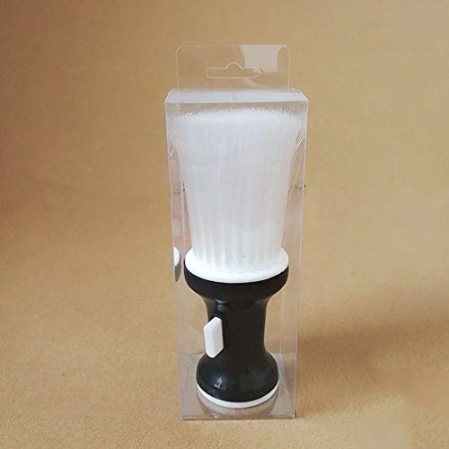 Artibetter Cepillo de peluquero para el cuello plumero de forma plana cepillo de corte de pelo para salón de estilista herramienta de limpieza (blanco y negro)