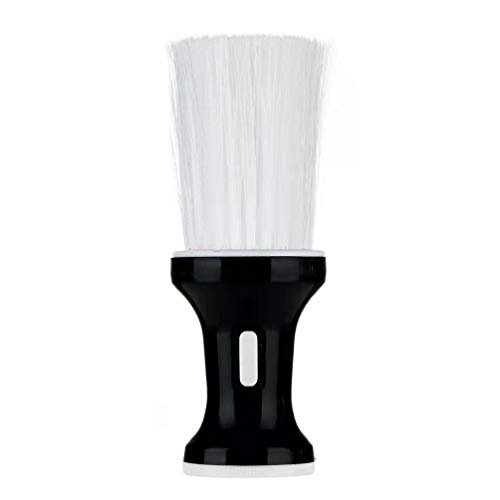 Artibetter Cepillo de peluquero para el cuello plumero de forma plana cepillo de corte de pelo para salón de estilista herramienta de limpieza (blanco y negro)