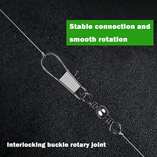 Basetousual 100 Piezas Giratorio de Pesca, Emerillones Imperdibles de Pesca, Barriles Giratorios de Pesca, Eslabón Giratorio de Pesca, Accesorios de Conector de Señuelo de Pesca de Agua Dulce