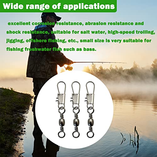 Basetousual 100 Piezas Giratorio de Pesca, Emerillones Imperdibles de Pesca, Barriles Giratorios de Pesca, Eslabón Giratorio de Pesca, Accesorios de Conector de Señuelo de Pesca de Agua Dulce