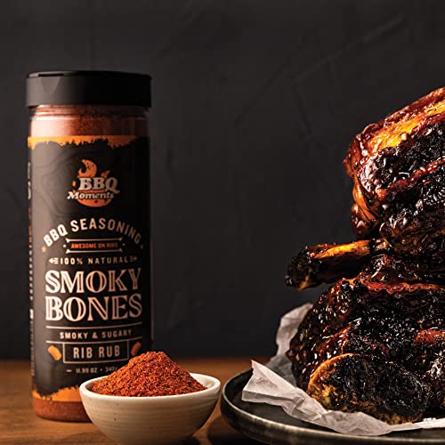 BBQ Moments Original Barbecue Dry Rub Especias, Perfecto Para Lomo, Costillas de Cerdo, Asador Costillas, Chuletones Buey, Especias y Condimentos Organicos, 340g (11.99 Oz)
