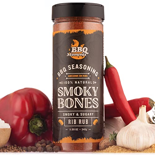 BBQ Moments Original Barbecue Dry Rub Especias, Perfecto Para Lomo, Costillas de Cerdo, Asador Costillas, Chuletones Buey, Especias y Condimentos Organicos, 340g (11.99 Oz)