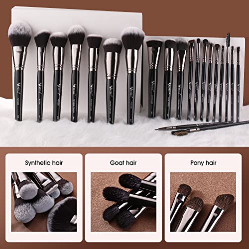 BEILI Juego de brochas de maquillaje profesionales;40 brochas maquillaje para base, polvo,colorete,sombra de ojos,delineador de ojos,corrector,bronceador,brocha de maquillaje