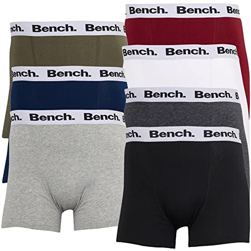 Bench Marcos - Pantalones cortos tipo bóxer para hombre (7 unidades), multicolor, L