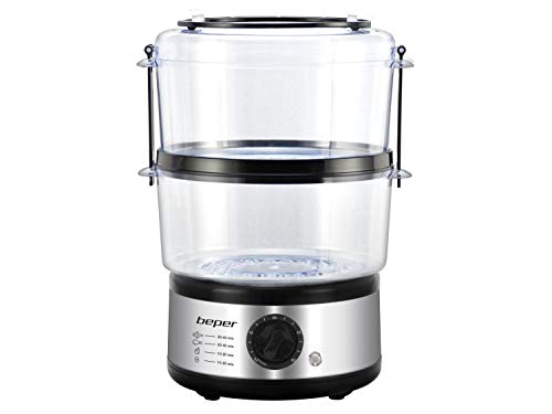 BEPER BC.261 Vaporera multicocina 5 litros, 500 W, PP/Acero Inoxidable, Blanco