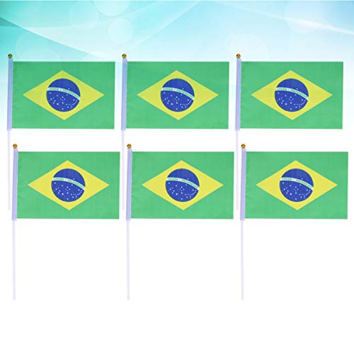 BESPORTBLE 20 Piezas Mini Banderas Nacionales Ronda Superior Banderas de Países Internacionales Pequeño Palo Bandera de Bandera de Brasil para Eventos Deportivos Olímpico