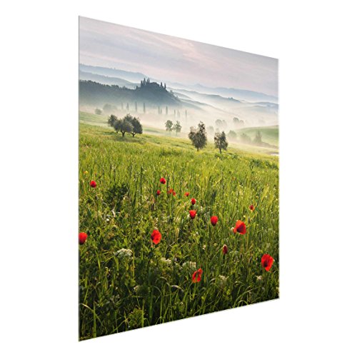 Bilderwelten Cuadro de Cristal - Primavera Toscana - Formato Cuadrado 1:1Tamaño: 30cm x 30cm