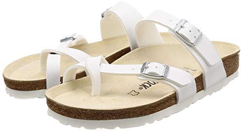 Birkenstock Mayari Birko-Flor, Sandalias de Dedo Mujer, Blanco (Weiß), 41 (normal)