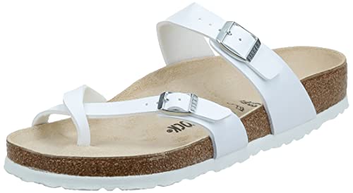 Birkenstock Mayari Birko-Flor, Sandalias de Dedo Mujer, Blanco (Weiß), 41 (normal)