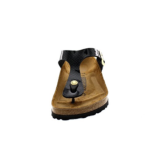 Birkenstock Schuhe Gizeh Birko-Flor Normal Magic Snake Black (1009113) 37 Schwarz