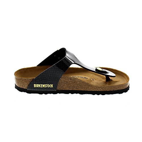 Birkenstock Schuhe Gizeh Birko-Flor Normal Magic Snake Black (1009113) 37 Schwarz