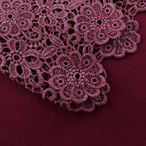Blusa para mujer, talla grande, cuello redondo, encaje floral, camisas de hombro, talla grande, para mujer Negro Negro ( XXL
