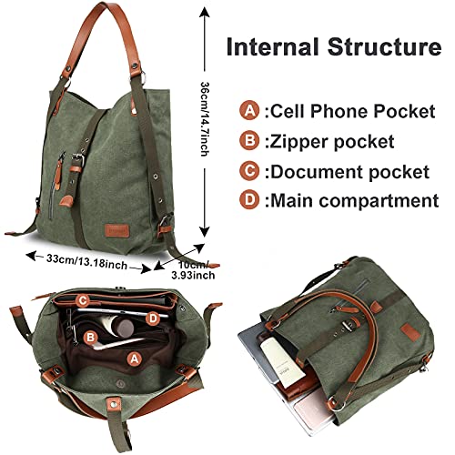 Bolso Mochilas Mujer Casual Vendimia, JOSEKO Niña Lona Multifuncional Antirrobo Bolso de Cuero de Gran Capacidad Bolsas de Viaje para Cualquier Ocasión