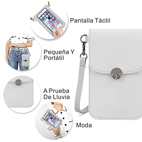 Bolsos Mujer Bandolera Tipo Bandolera de Piel sintética con Correa y Pantalla Transparente. Su Ventana Funciona Tanto para iPhone y Android. Bolso pequeño para teléfono.Regalo del Día de la Mujer