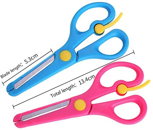 Boyigog 6 Pcs Tijeras para Manualidades para Niños, Tijeras de Entrenamiento para Preescolares con Hoja de Acero y Mangos de Plástico