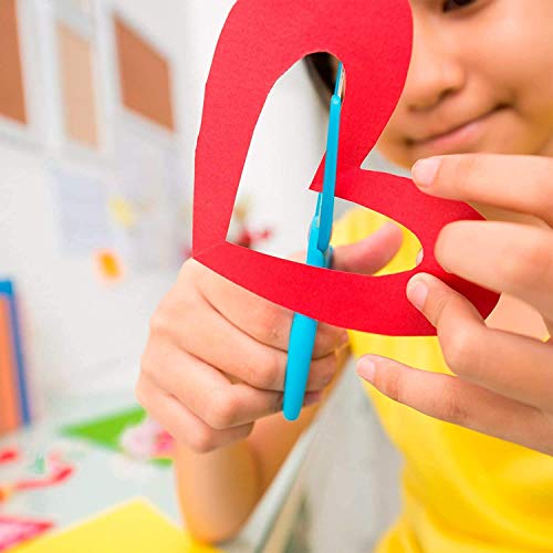 Boyigog 6 Pcs Tijeras para Manualidades para Niños, Tijeras de Entrenamiento para Preescolares con Hoja de Acero y Mangos de Plástico