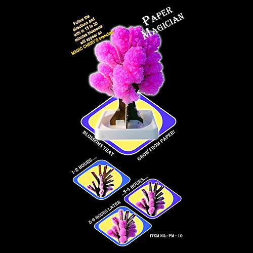 Boylee 1/2pcs mágico japonés Sakura árbol de Navidad papel, papel floreciente árboles de cristal niños DIY juguete