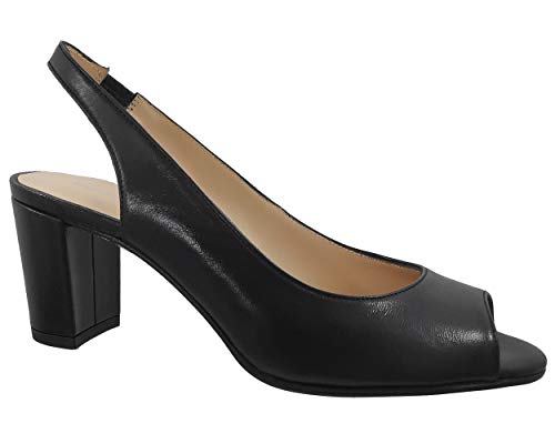 Brenda Zaro - Sandalias de Vestir de Piel Lisa Mujer, Negro (Negro (Negro)), 37 EU