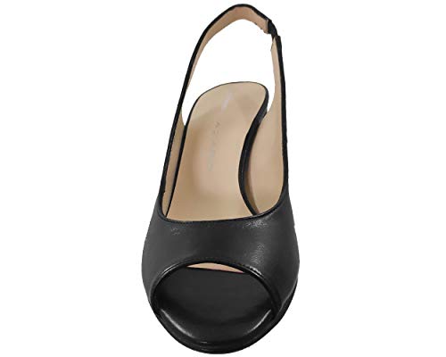 Brenda Zaro - Sandalias de Vestir de Piel Lisa Mujer, Negro (Negro (Negro)), 37 EU