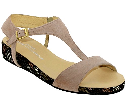 Brenda Zaro - Sandalias de Vestir de Terciopelo Mujer, Beige (beige), 36 EU