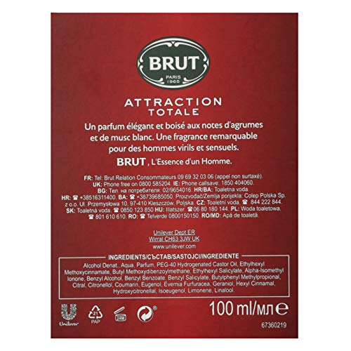 Brut Attraction Totale Eau de Toilette pour Homme Flacon de 100ml