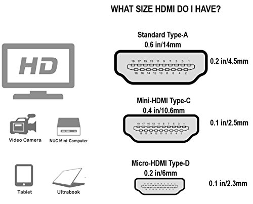 Cable Matters Cable Micro HDMI a HDMI 4K de Alta Velocidad (Cable HDMI a Micro HDMI) con 4K Resolución - 5 Metros