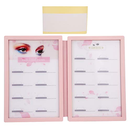 Caja de almacenamiento de pestañas postizas vacía Vitrinas cosméticas Organizador de almacenamiento de pestañas postizas, Panel de soporte de libro de catálogo de pestañas, Bandeja de contenedor de mu