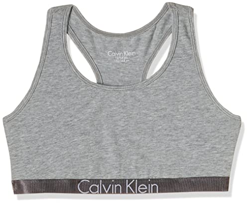 Calvin Klein 2 Pack Bralette Girl'S Corsé, Multicolor (1 Grey Heather/1 White 033), 152 (Talla del Fabricante: 12-14) (Pack de 2) para Niñas