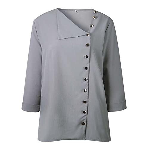 Camisas holgadas de Primavera y otoño Europeas y Americanas para Mujer, Camisas de Manga Larga Retro francesas, Moda Sencilla para Mujer S