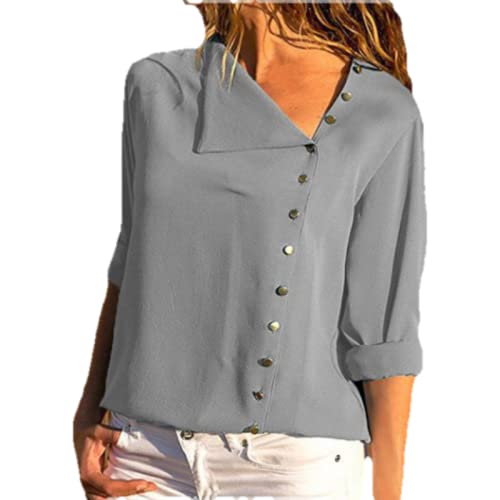 Camisas holgadas de Primavera y otoño Europeas y Americanas para Mujer, Camisas de Manga Larga Retro francesas, Moda Sencilla para Mujer S