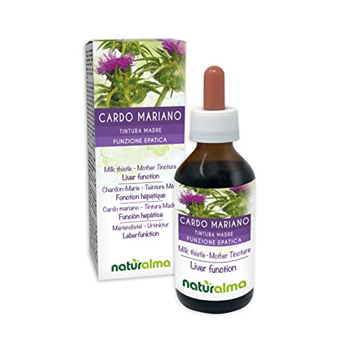 Cardo mariano (Silybum marianum) hierba y frutos Tintura Madre sin alcohol Naturalma | Extracto líquido gotas 100 ml | Complemento alimenticio | Vegano